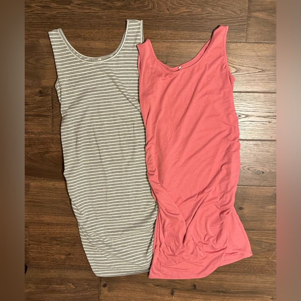 Two Basic Maternity Tank Dresses